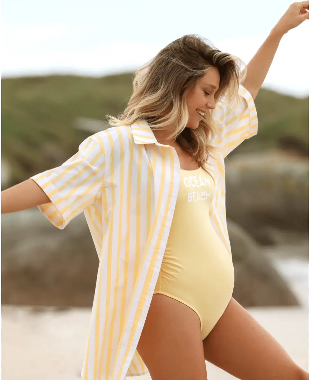 Pregnancy swimsuit Ocean Beach yellow