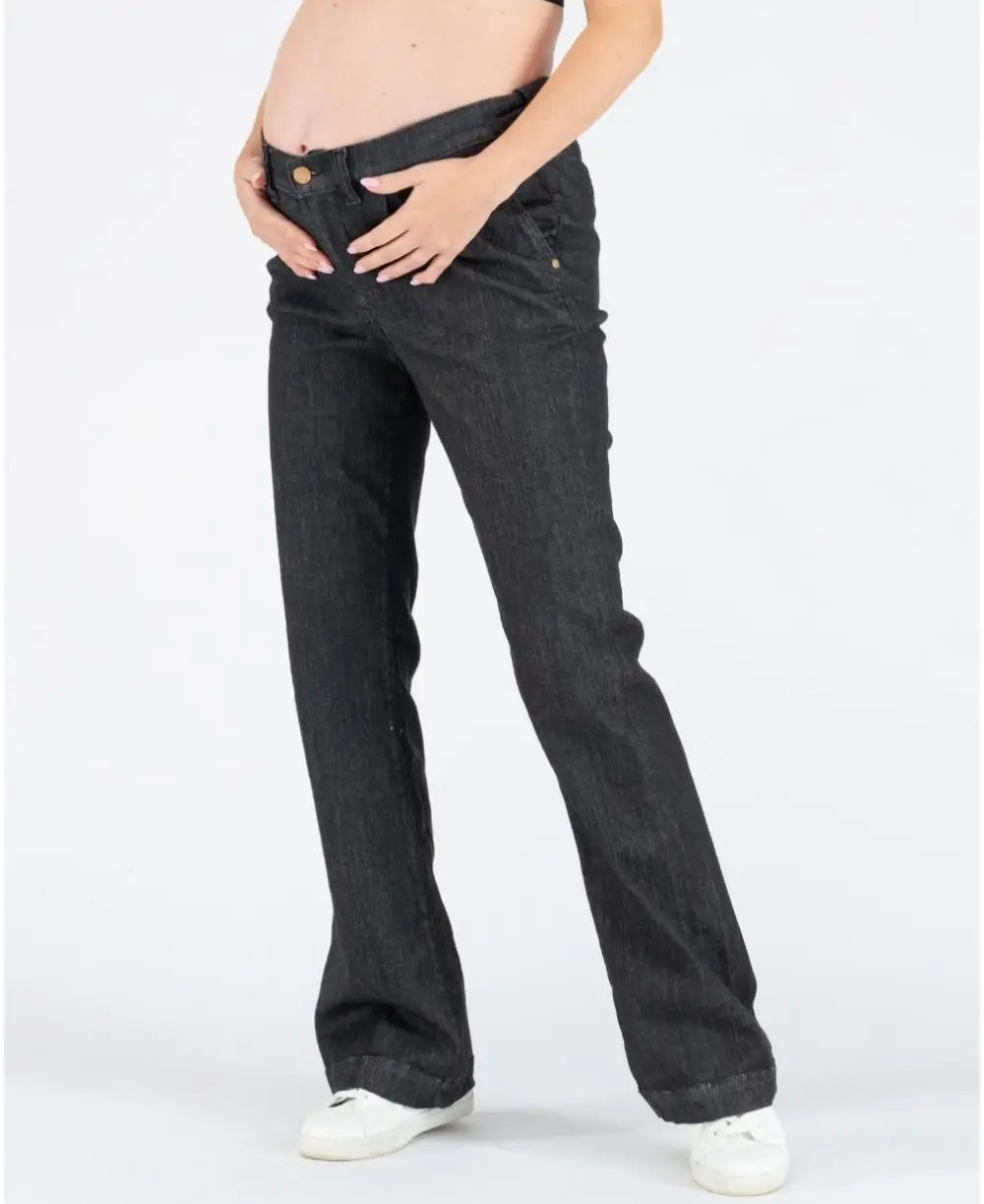 Sabrina black flare pregnancy and post partum jeans