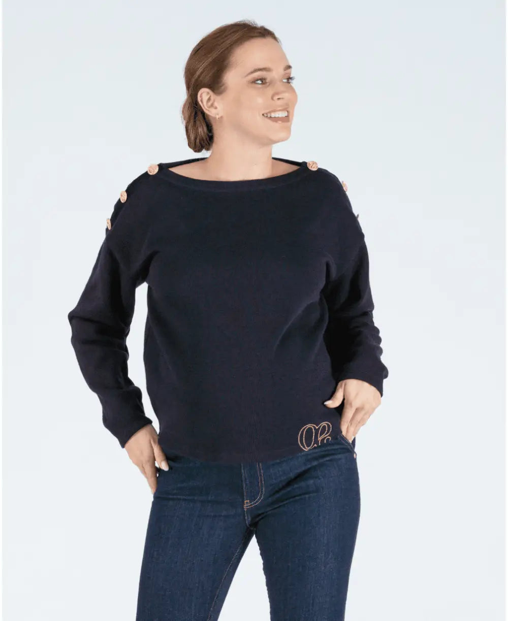 Sailor sweater of pregnancy Molene black - Pull