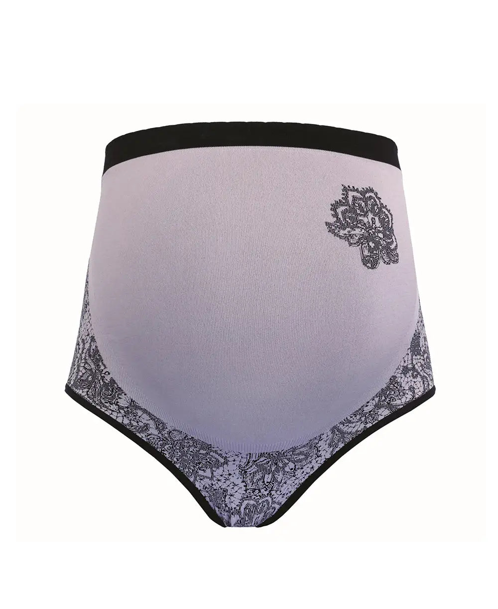 Contrast Lace Mid Bump Maternity Briefs