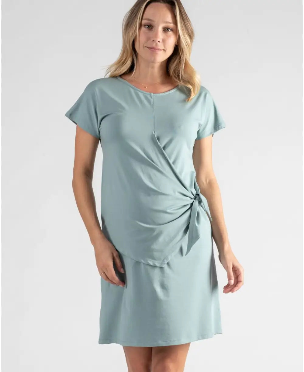 Short maternity and nursing dress Matelot sage | Cache Cur Cache Cur US Short maternity and nursing dress Matelot sage | Cache Cur Cache Cur US