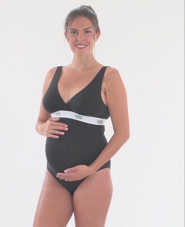 Maternity and nursing bodysuit Life black