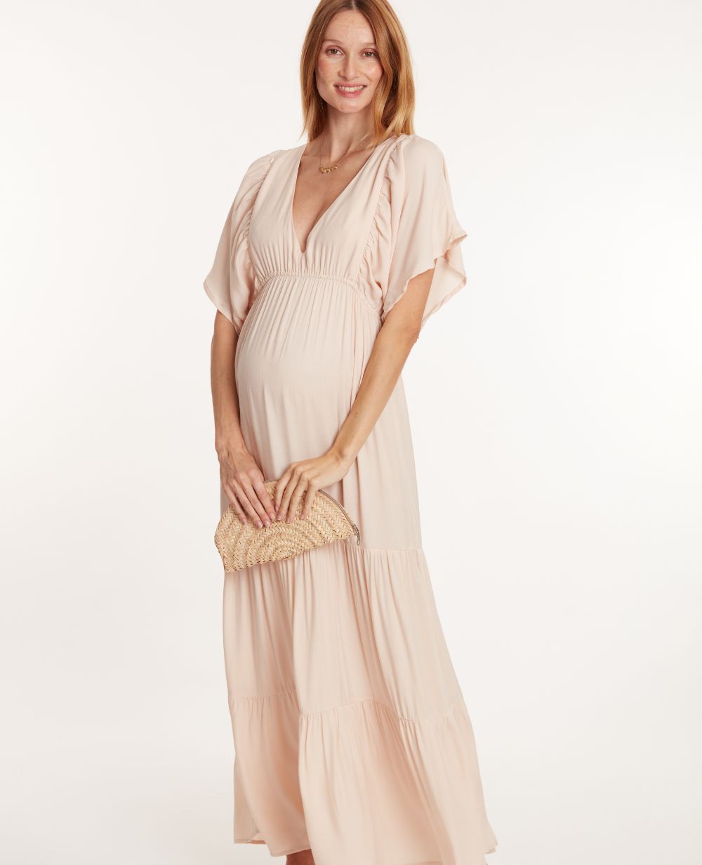Maternity maxi dress Claudette sand
