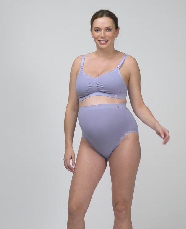 High Waisted Briefs for Maternity, Seamless, Organic by CACHE COEUR - pink  light solid